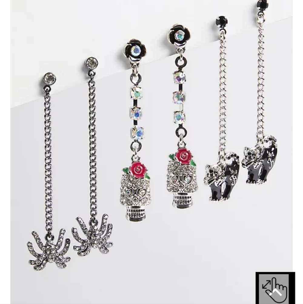 🆕️🕷🐈‍⬛🕸HALLOWEEN LINEAR EARRING SET🕸🐈‍⬛🕷